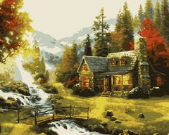 Картина за номерами "Будинок в лісі"