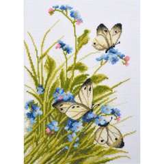 Набор для вышивки крестом "Бабочки в цветах"