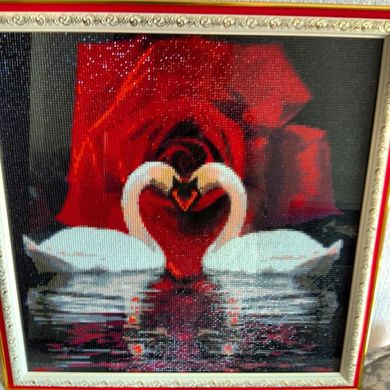 Набір алмазної мозаїки "Пара закоханих лебедів"