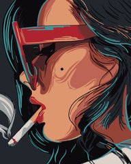 Картина по номерам "Дівчина з цигаркою"