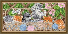 Набір алмазної мозаїки "Кошенята на терасі"