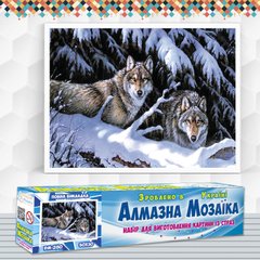 Набір алмазної мозаїки "Вовки на снігу"