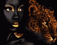 Картина за номерами "Африканська перлина" із золотою фарбою