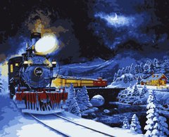 Картина по номерам "Поезд в зимнюю сказку"