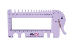 Шкала размеров для спиц и крючков с резаком для пряжи