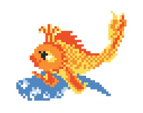 Канва с нанесенным рисунком "Золотая рыбка"