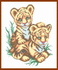 Канва з нанесеним малюнком "Тигрята"