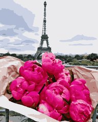 Картина по номерам "Париж, пионы"