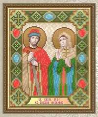 Набор алмазной мозаики "Святой Князь Петр и Святая Княгиня Феврония"