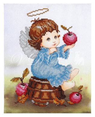 Схема для вышивки бисером "Ангелочек с яблоками"