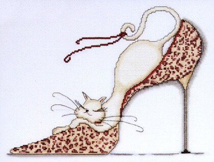 Набор для вышивки крестом "Leopard Shoe Kitty"