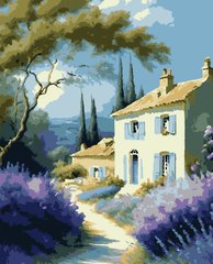 Картина по номерам "Будинок з лавандою"