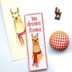 Набір для вишивки хрестиком "Закладка для книг "No drama Llama""