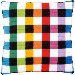 Набір для вишивки гладдю "Подушка "Різнобарвні квадрати""