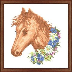 Канва с нанесенным рисунком "Конь"