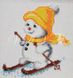 Схема для вышивки бисером "Снеговик на лыжах"