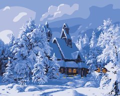 Картина по номерам "Зимний домик"
