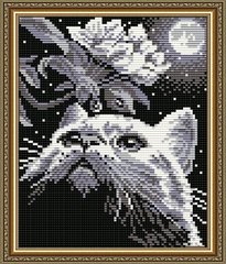 Набір алмазної мозаїки "Кіт з гілочкою"