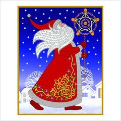 Набор для вышивки декоративными швами "Дед Мороз"