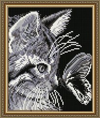 Набор алмазной мозаики "Кот с бабочкой"