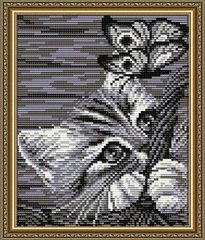 Набор алмазной мозаики "Котенок в корзине"