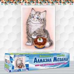 Набор алмазной мозаики "Котенок сладкоежка"