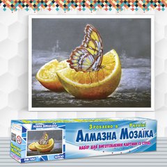 Набор алмазной мозаики "Бабочка на апельсине"