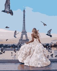 Картина по номерам "Париж" с глиттером