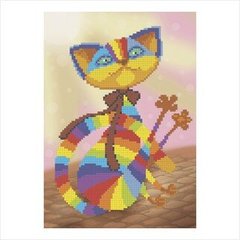 Схема для вышивки бисером "Цветной кот"