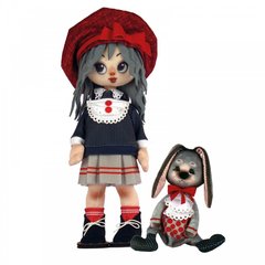 Набір для шиття ляльки та м’якої іграшки "Дівчинка з зайчиком"
