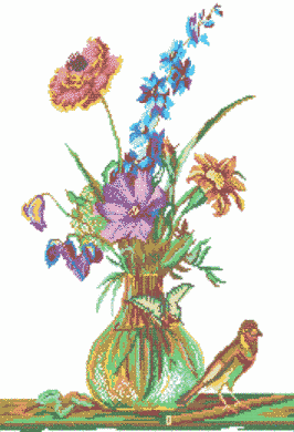 Канва з нанесеним малюнком "Квіти у вазі"