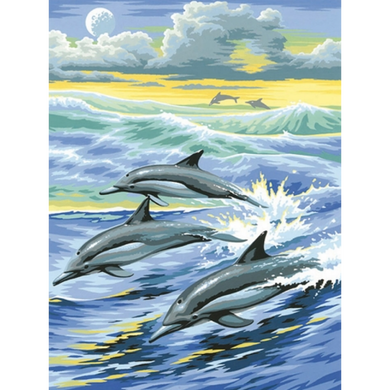 Набор алмазной мозаики "Семья дельфинов"