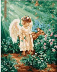 Картина по номерам "Ангелочек в райском лесу"