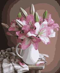 Картина по номерам "Лилии в вазе"