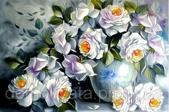 Набор алмазной мозаики "Белые розы"