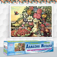 Набір алмазної мозаїки "Натюрморт фрукти й квіти"