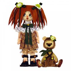 Набір для шиття ляльки та м’якої іграшки "Дівчинка з ведмедиком"