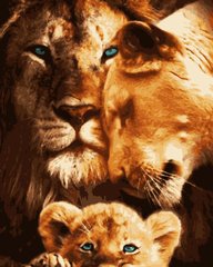Картина по номерам "Сім'я левів"