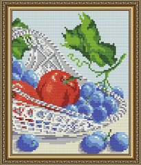 Набір алмазної мозаїки "В кришталі. Виноград з яблуками. Частина 2"